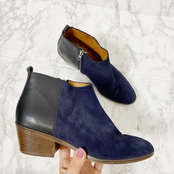 Madewell Shoes - Madewell Colorblock Leather Suede Ankle Boots 9.5
